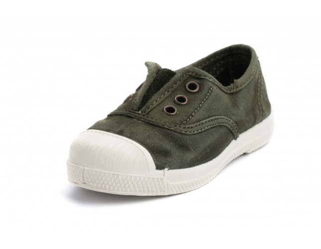 Tenisi Natural World pentru copii, model Elastico 470, Kaki aspect Stone-Washed