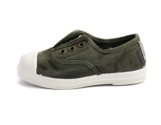 Tenisi Natural World pentru copii, model Elastico 470, Kaki aspect Stone-Washed