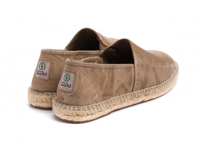 Espadrile Natural World, model Camping Yute 325, Bej aspect Stone-Washed