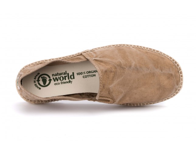 Espadrile Natural World, model Camping Yute 325, Bej aspect Stone-Washed