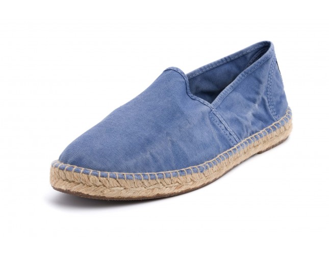 Espadrile Natural World, model Camping Yute 325, Albastru Celeste aspect Stone-Washed