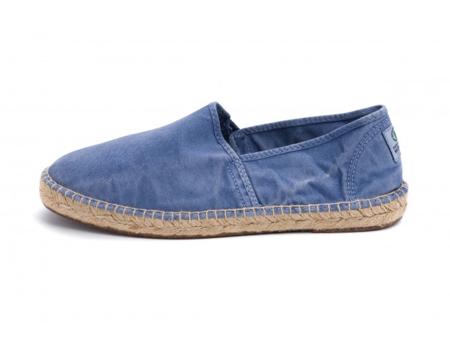 Espadrile Natural World, model Camping Yute 325, Albastru Celeste aspect Stone-Washed
