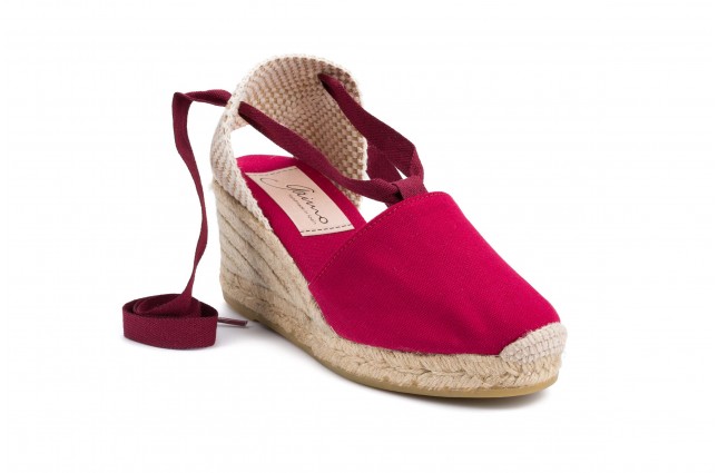 Sandale Gaimo din panza, model VALENCIANA 17, Visiniu Cereza