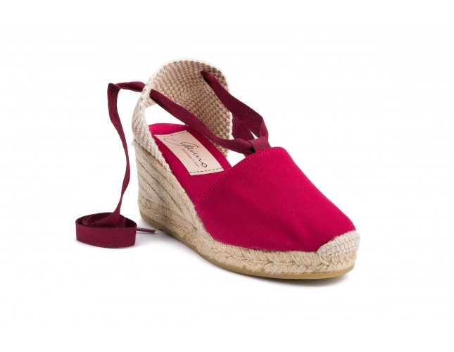 Sandale Gaimo din panza, model VALENCIANA 17, Visiniu Cereza