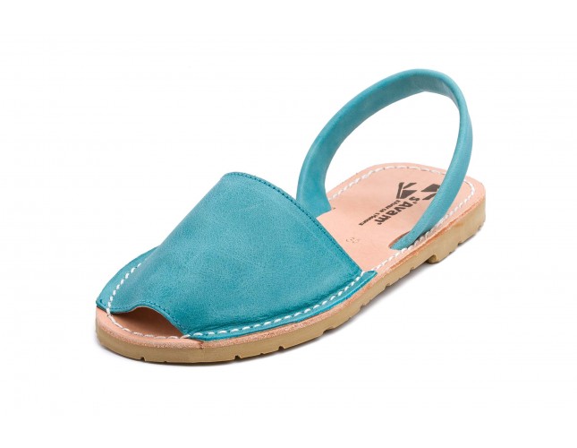 Sandale S'Avam - Avarca de Menorca, din piele naturala, Albastru Aqua