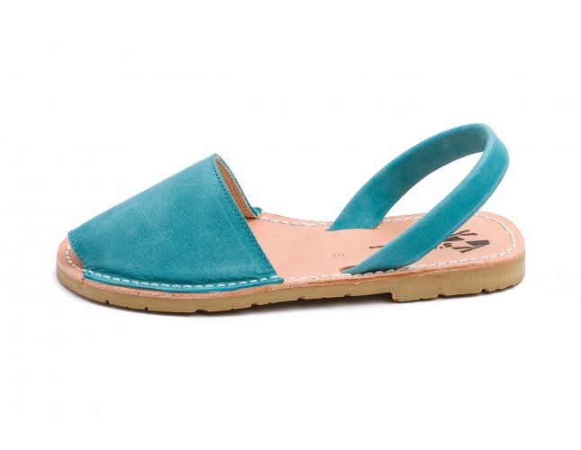 Sandale S'Avam - Avarca de Menorca, din piele naturala, Albastru Aqua