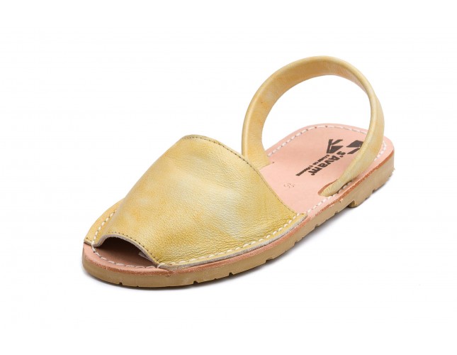 Sandale S'Avam - Avarca de Menorca, din piele naturala, Galben Mango