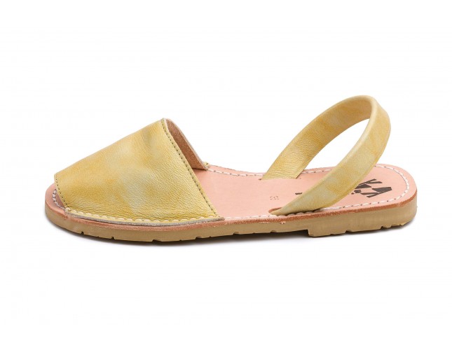 Sandale S'Avam - Avarca de Menorca, din piele naturala, Galben Mango