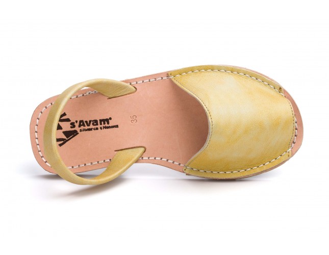 Sandale S'Avam - Avarca de Menorca, din piele naturala, Galben Mango