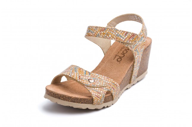 Sandale Yokono, din piele naturala, model CADIZ 073, Bej Multicolor
