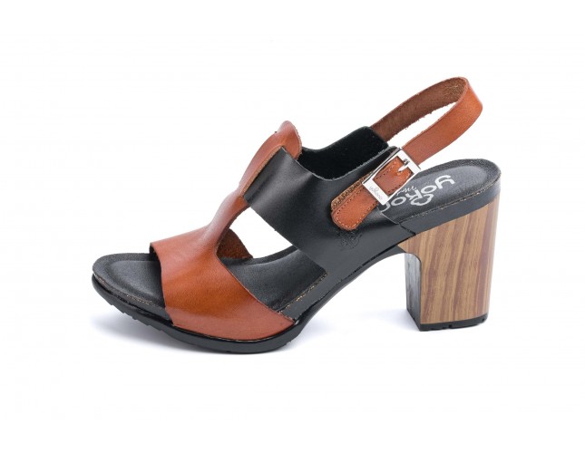Sandale Yokono, din piele naturala, model FLOREN 004, Negru-Maro Castaniu