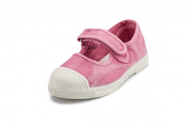 Tenisi Natural World pentru copii, model Mercedes, Rosa , aspect Stone-Washed