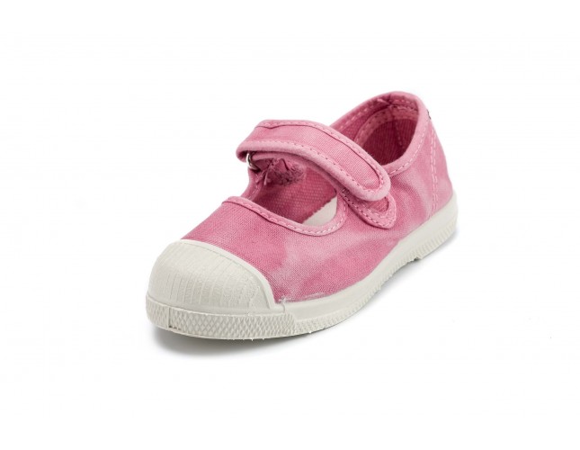 Tenisi Natural World pentru copii, model Mercedes, Rosa , aspect Stone-Washed