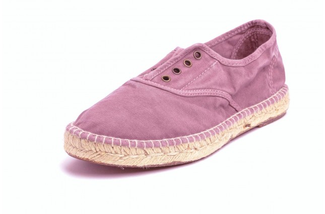 Espadrile Natural World, model Ingles Yute 620, Rosa, aspect Stone-Washed