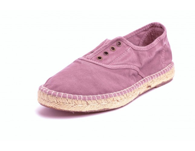 Espadrile Natural World, model Ingles Yute 620, Rosa, aspect Stone-Washed