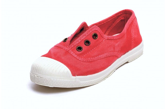 Tenisi Natural World pentru copii, model Elastico 470, Rosu aspect Stone-Washed