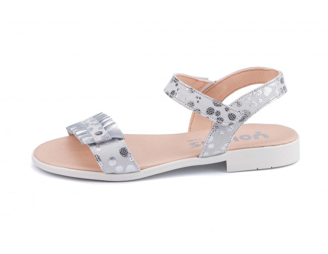 Sandale Yowas pentru copii, model Dalmata, Argintiu