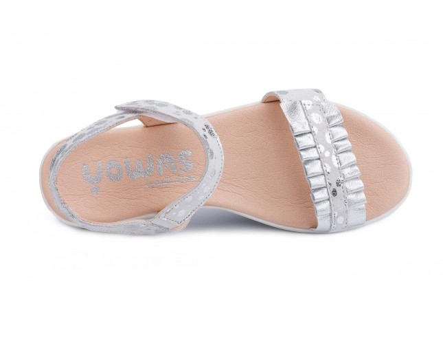 Sandale Yowas pentru copii, model Dalmata, Argintiu