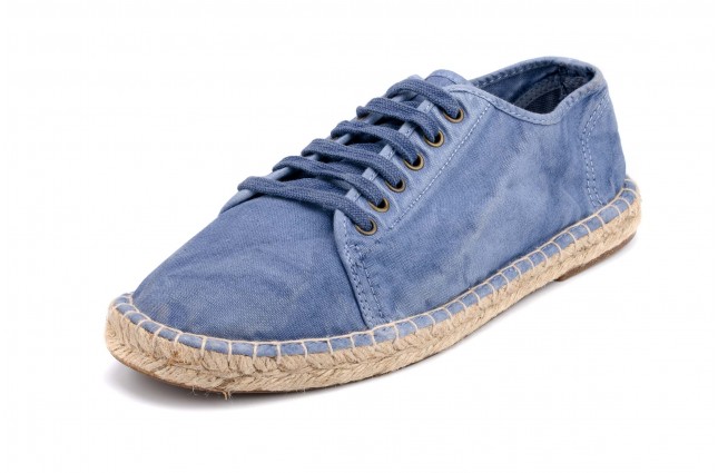 Espadrile Natural World, model Basket, Albastru Celeste, aspect Stone-Washed