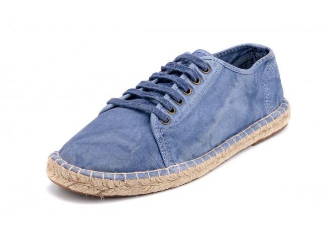 Espadrile Natural World, model Basket, Albastru Celeste, aspect Stone-Washed