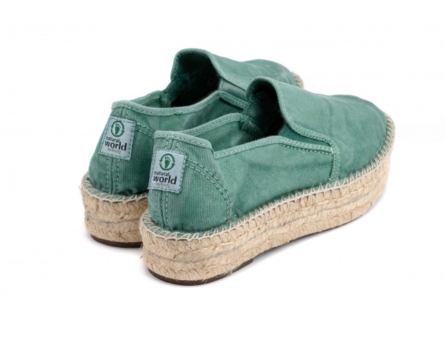 Espadrile Natural World, model Cangrejo Yute 679, Verde Albahaca