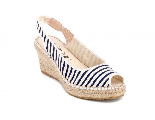Sandale Maison de l'Espadrille din panza, model MARINAR 230, Ecru/Marin