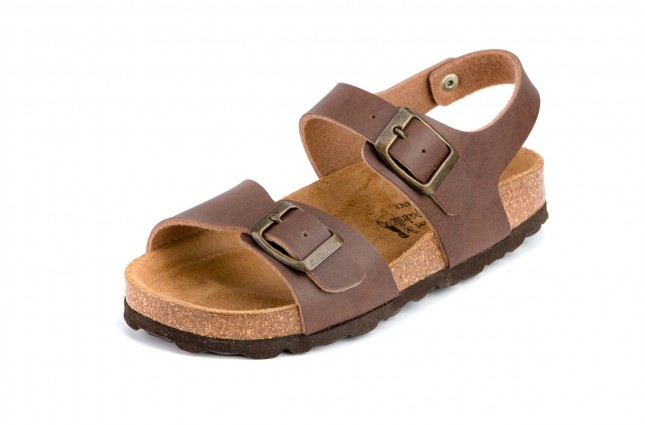 Sandale Maison de l'Espadrille din piele eco, pentru copii, model BOUCLE 3586, Maro