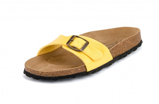 Papuci Maison de l'Espadrille din piele eco, model BOUCLE 3506, Galben