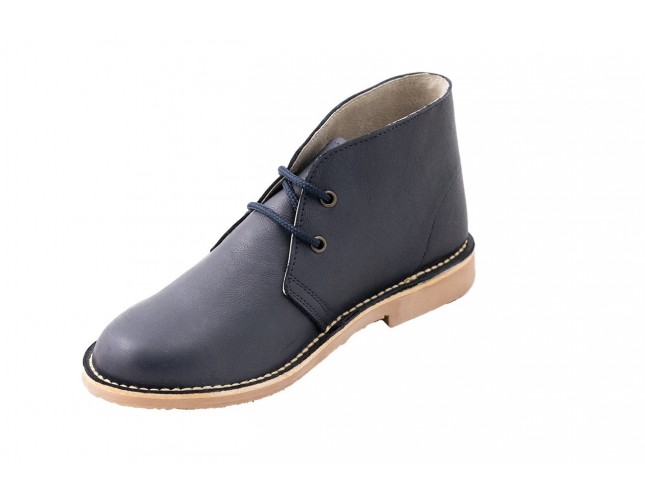 Ghete Safari, piele Samun, Albastru Atlantic