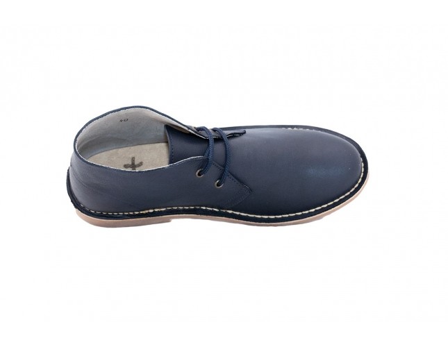 Ghete Safari, piele Samun, Albastru Atlantic