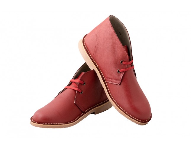 Ghete Safari, piele Samun, Rosu Tosca