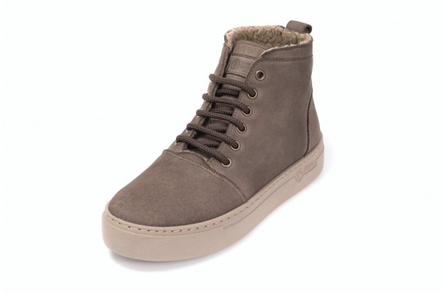 Ghete Natural World, din piele napa, model WOOL 6189, Maro Castano