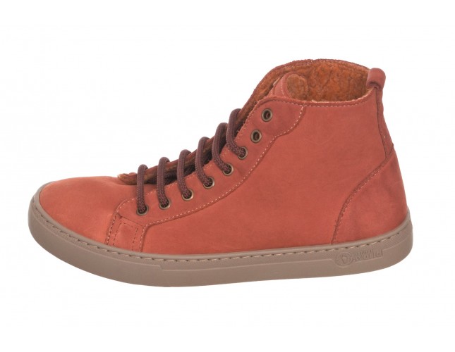 Ghete Natural World, din piele napa, model WOOL 6799, Portocaliu Bronce