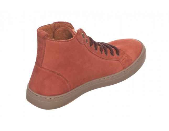 Ghete Natural World, din piele napa, model WOOL 6799, Portocaliu Bronce