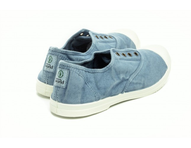 Tenisi Natural World, model Elastico 3102, Albastru Tejano aspect Stone-Washed