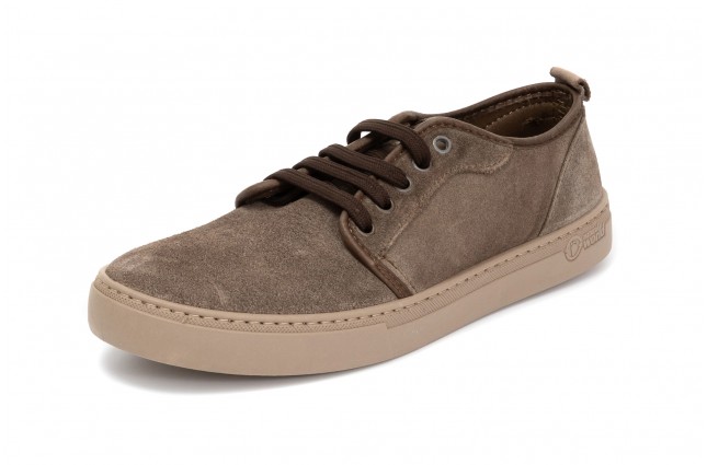 Pantofi Natural World, din piele intoarsa, model 6761, Maro Castano