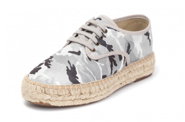 Espadrile Natural World, model Blucher Yute 683, Argintiu