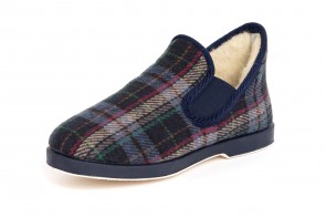 Pantofi de casa Cruan, cu lana naturala, model LANA 750, Marin