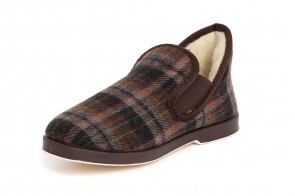 Pantofi de casa Cruan, cu lana naturala, model LANA 750, Maro