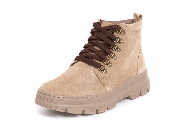 Ghete Natural World, din piele intoarsa, model 7154, Bej