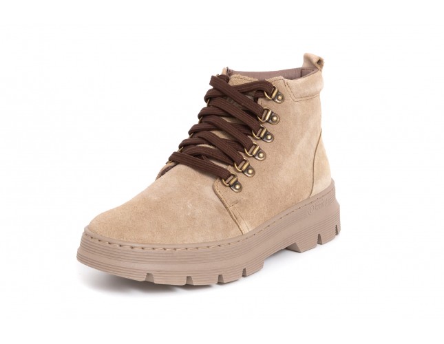 Ghete Natural World, din piele intoarsa, model 7154, Bej