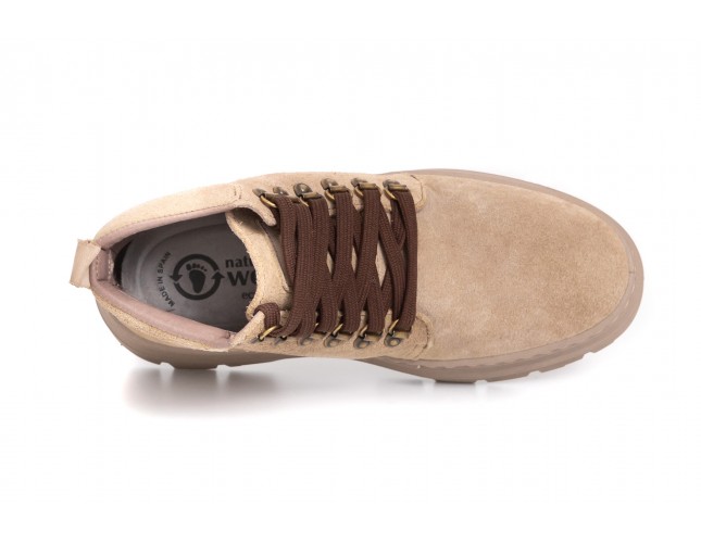 Ghete Natural World, din piele intoarsa, model 7154, Bej