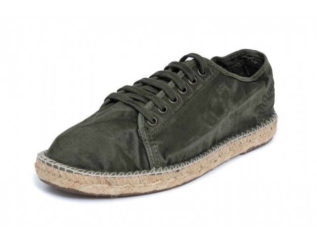 Espadrile Natural World, model Basket, Kaki, aspect Stone-Washed