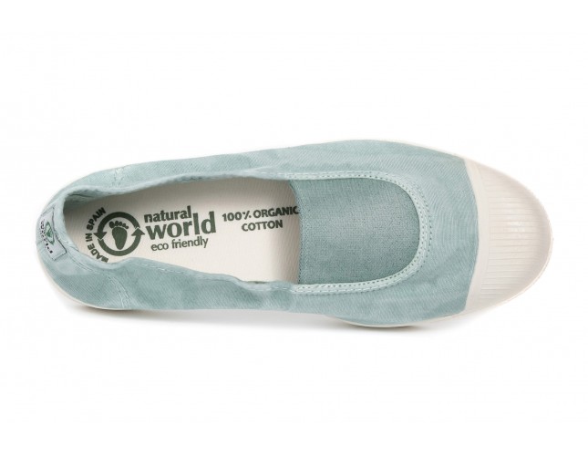 Tenisi Natural World, model Elastico Central, Albastru Aqua, aspect Stone-Washed