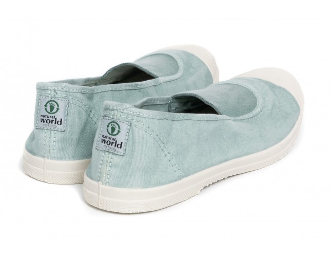Tenisi Natural World, model Elastico Central, Albastru Aqua, aspect Stone-Washed
