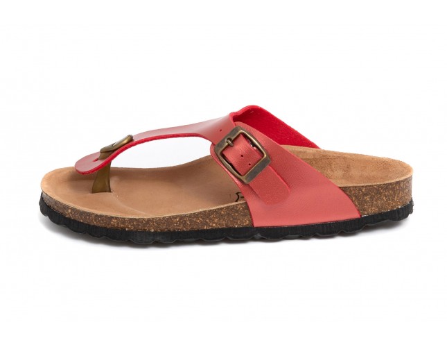 Papuci Maison de l'Espadrille din piele eco, model BOUCLE 3511, Rosu
