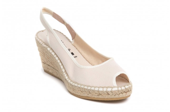 Sandale Maison de l'Espadrille din panza, model Lona 230 Crem