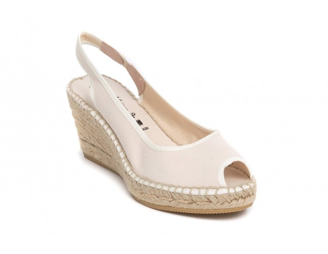Sandale Maison de l'Espadrille din panza, model Lona 230 Crem