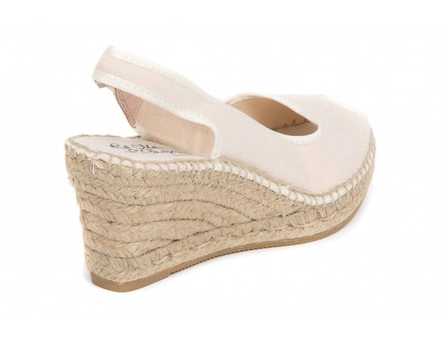 Sandale Maison de l'Espadrille din panza, model Lona 230 Crem