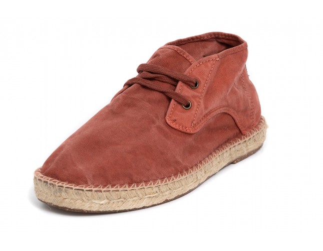 Espadrile Natural World, model Safari, Caramiziu, aspect Stone-Washed